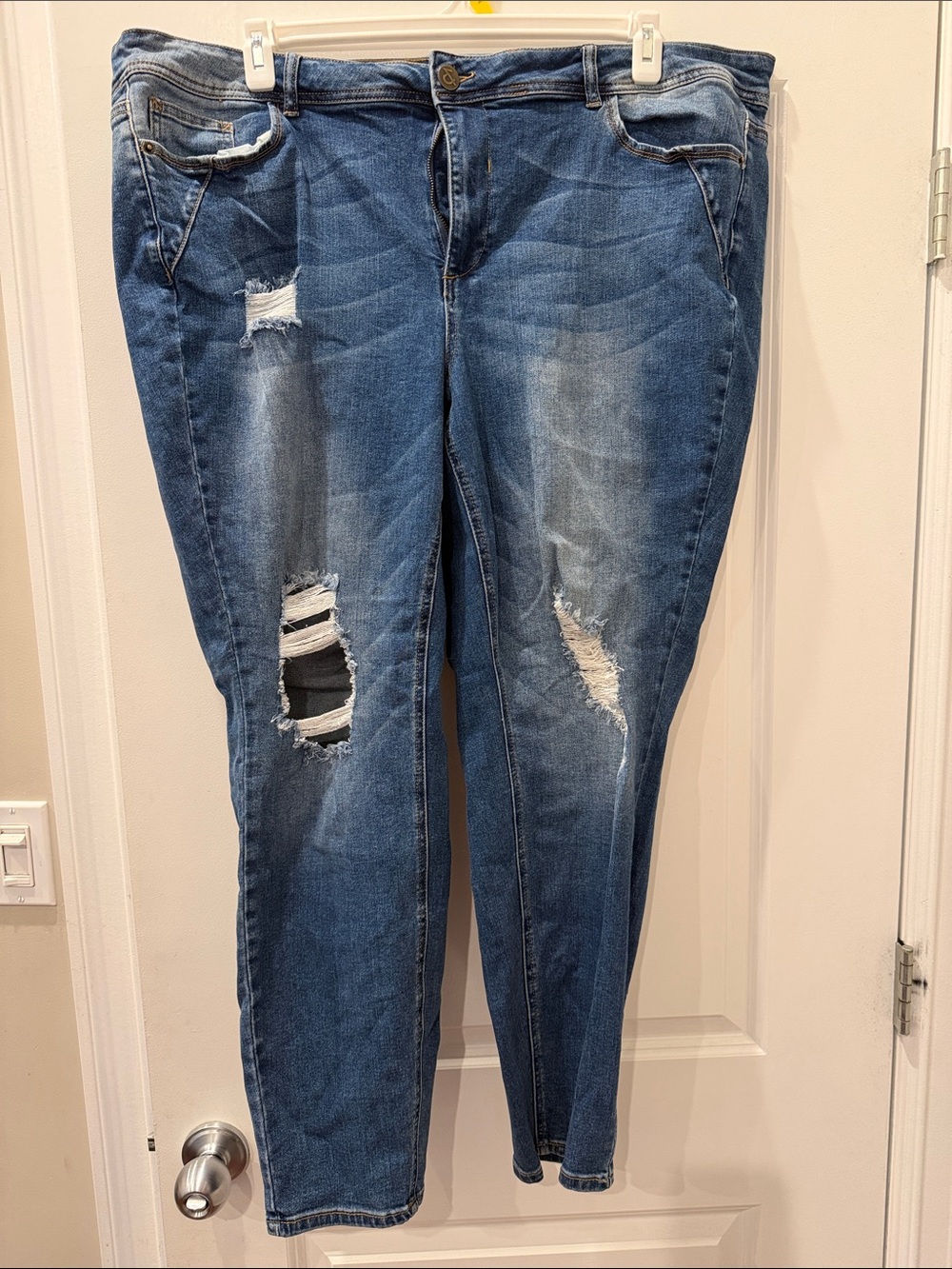 Love & Legend Distressed Dark Blue Skinny Jeans